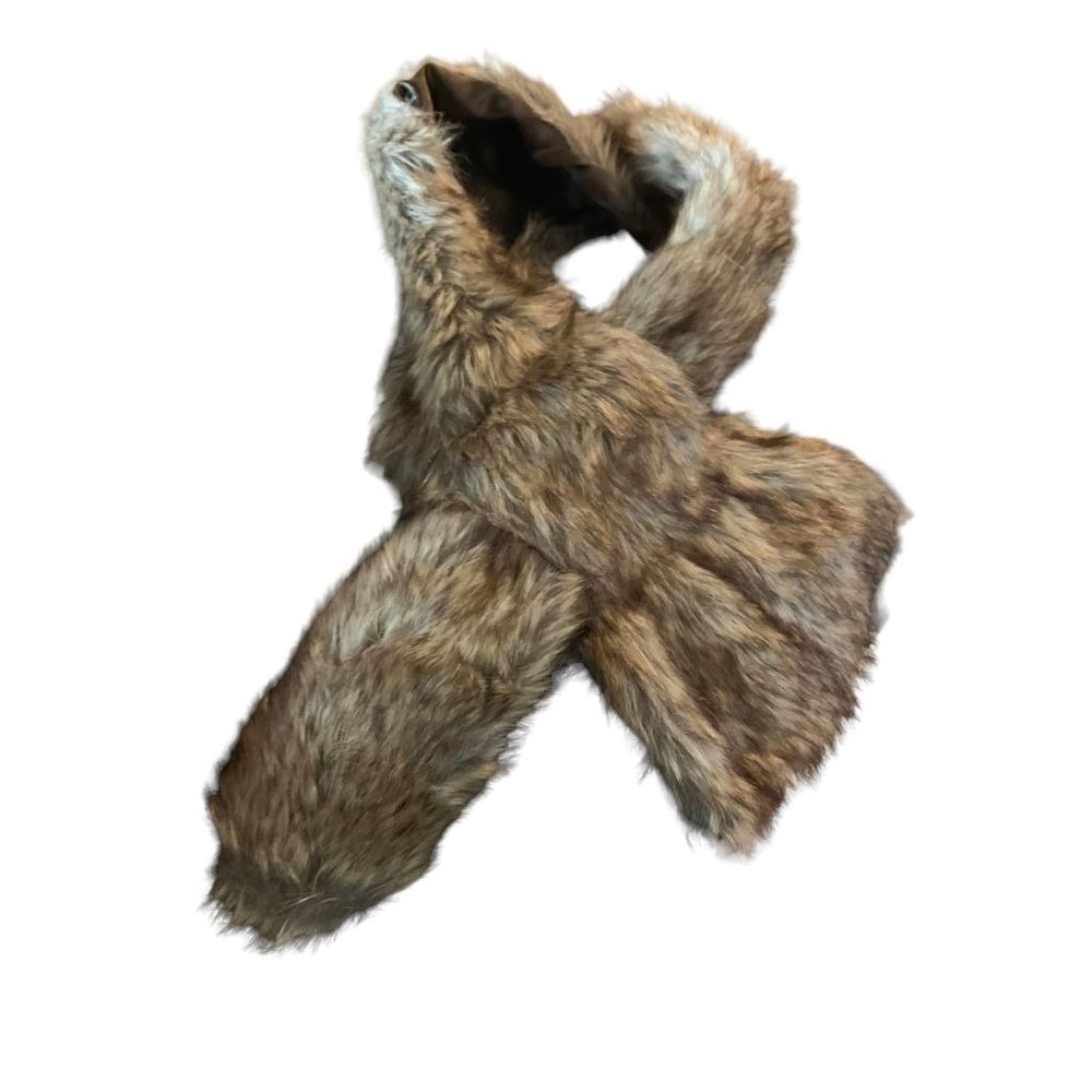 Capelli New Faux Fur Muffler Women's Brown Scarf with Slip Through Closure